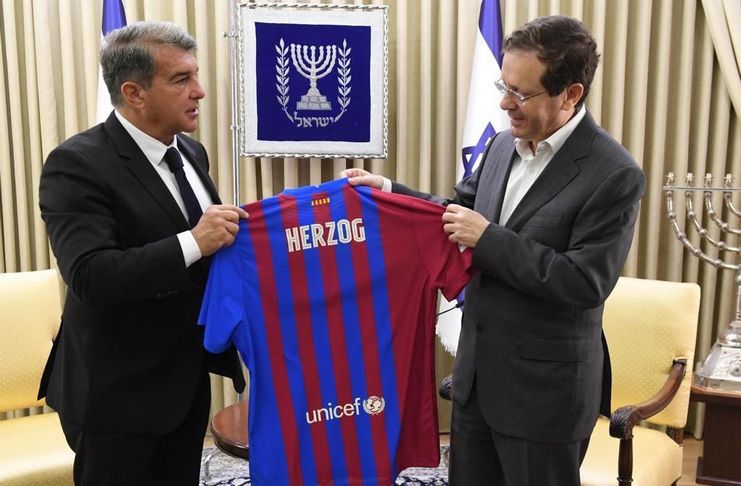 joan laporta-isaac herzog-israel-FCBarcelona