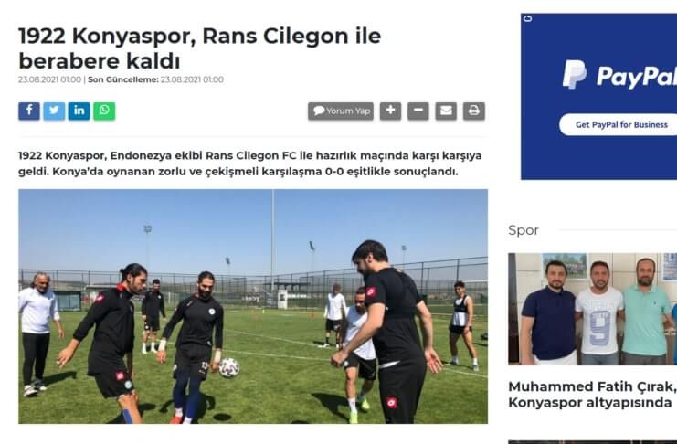 Rans Cilegon FC vs 1922 Konyaspor - Haberdairesi