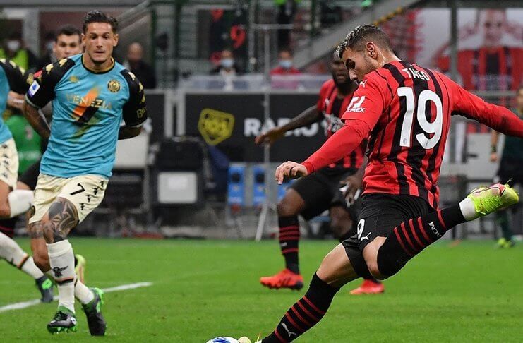 AC Milan vs Venezia Theo Hernandez Jadi Pembeda (@btsportsfootball)