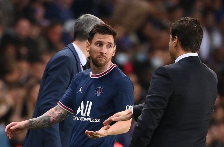 Lionel Messi tak terima ditarik keluar oleh Mauricio Pochettino.