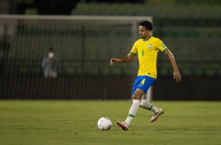 Marquinhos mampu menyamakan kedudukan dengan tandukannya pada laga Venezuela vs Brasil.