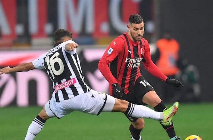 Udinese vs AC Milan Ibrahimovic Selamatkan I Rossoneri dari Kekalahan - Theo Hernandez (Reuters)