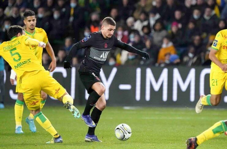 Marco Verratti sangat kesal kepada wasit Mikale Lesage yang memimpin laga FC Nantes vs PSG.