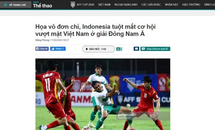 Media Vietnam: Timnas U-23 Indonesia Kehilangan Kesempatan Ungguli Vietnam
