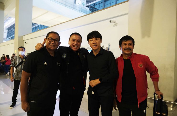 Pelatih timnas Indonesia Shin Tae-yong, Ketua Umum PSSI Mochamad Iriawan, Sumardji, Indra Sjafri - PSSI