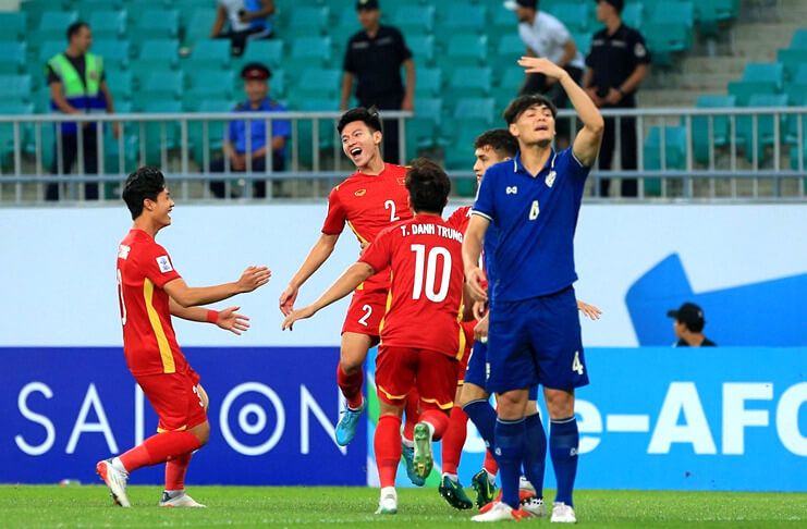 Timnas U-23 Vietnam hanya imbang meskipun sempat 2 kali unggul atas timnas U-23 Thailand.