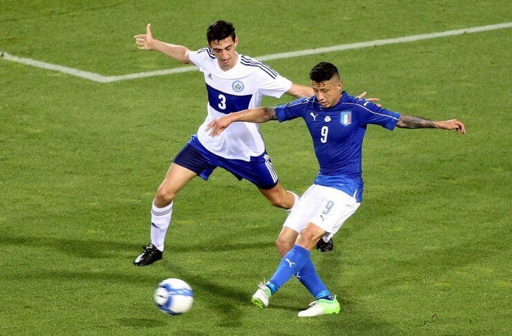Gianluca Lapadula sempat membela Italia saat melawan San Marino pada 31 Mei 2017.