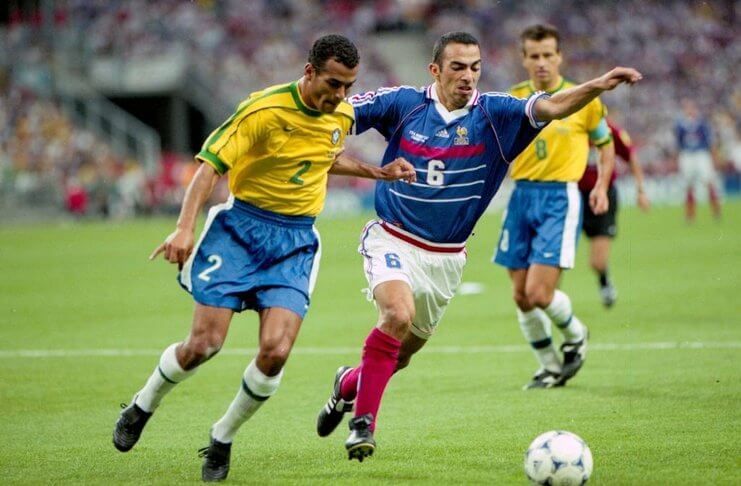 Cafu jadi andalan Brasil di final Piala Dunia 1998.