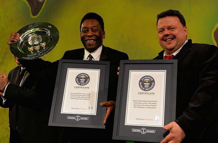 Rekor Pele sebagai pemain tersukses di Piala Dunia diakui oleh Guinness World Records.