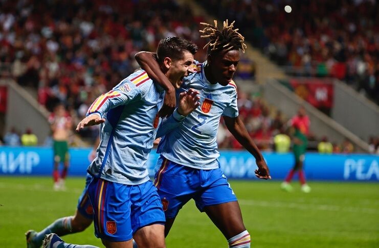 Spanyol Susul Italia, Kroasia, dan Belanda ke Semifinal Nations League - Alvaro Morata (@SeFutbol)