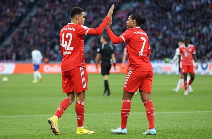 Choupo-Moting Terus Menggila, Bayern Munich Kalahkan Hertha Berlin - Jamal Musiala Serge Gnabry (@FCBayernEN)