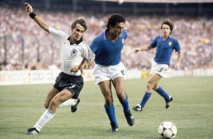 Final Piala Dunia 1982 menghadirkan laga Italia vs Jerman Barat.