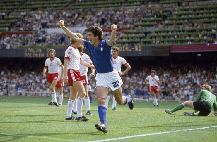 Paolo Rossi tampil sebagai pemain tersubur pada Piala Dunia 1982.