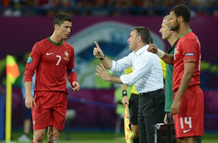 Paulo Bento dan Cristiano Ronaldo saat EURO 2012.