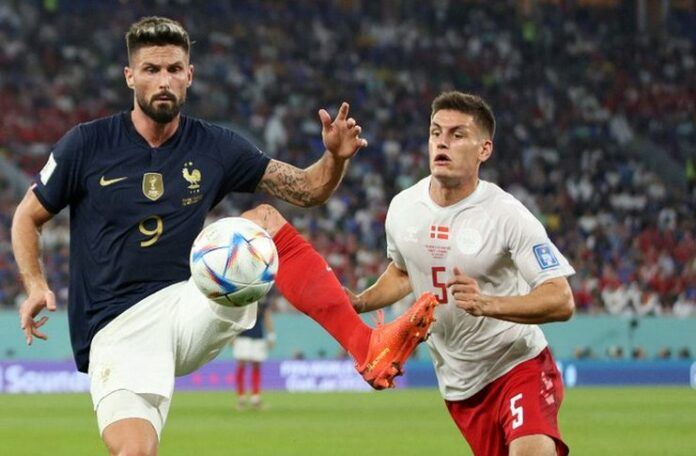 Prancis vs Denmark, Olivier Giroud, Piala Dunia 2022 - FIFA