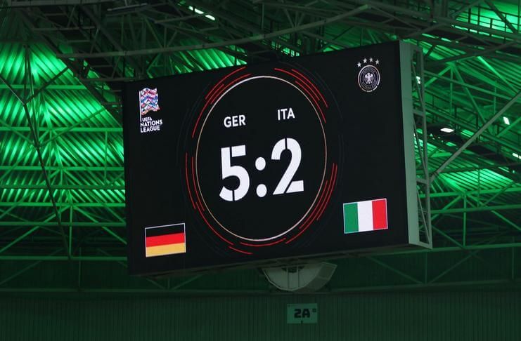 Satu dari hanya 2 kemenangan dengan selisih lebih dari 1 gol diraih timnas Jerman atas Italia.