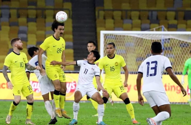 Timnas Malaysia tampil apik saat melawan Kamboja.