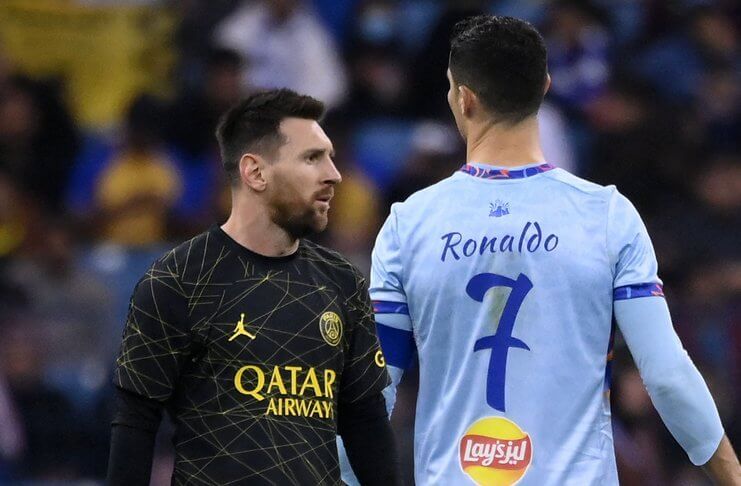 Riyadh XI vs PSG Lionel Messi Cetak Gol, Cristiano Ronaldo Brace 2 (@JacobsBen)