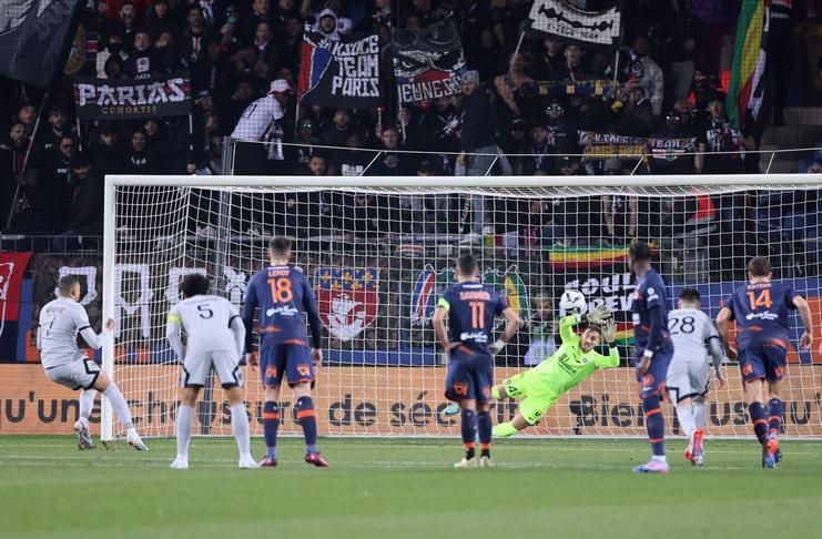 Kylian Mbappe dua kali gagal mencetak gol dari eksekusi penalti saat lawan Montpellier.