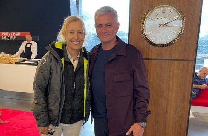 Jose Mourinho dengan Martina Navratilova.