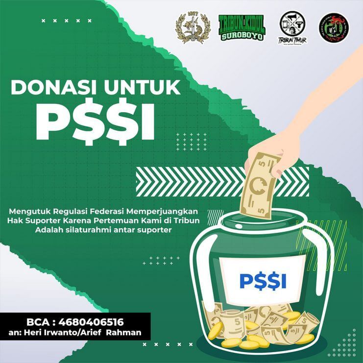 Donasi untuk PSSI digulirkan sebagai bentuk perlawanan suporter Persebaya Surabaya.