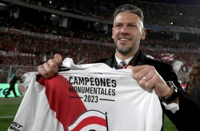 Martin Demichelis membawa River Plate juara pada musim pertamanya.