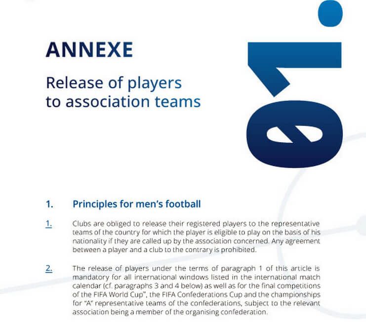 Regulasi FIFA soal pelepasan pemain ke timnas