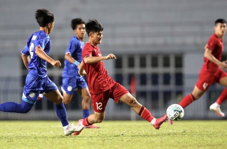 Le Dinh Long Vu saat memperkuat timnas U-23 Vietnam di Piala AFF U-23 2023.