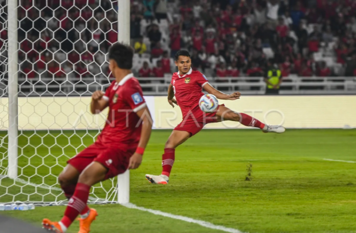 Timnas Indonesia vs Brunei - Dimas Drajad - Kualifikasi Piala Dunia 2026 - Galih Pradipta:Antara Foto