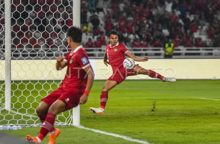 Timnas Indonesia vs Brunei - Dimas Drajad - Kualifikasi Piala Dunia 2026 - Galih Pradipta:Antara Foto