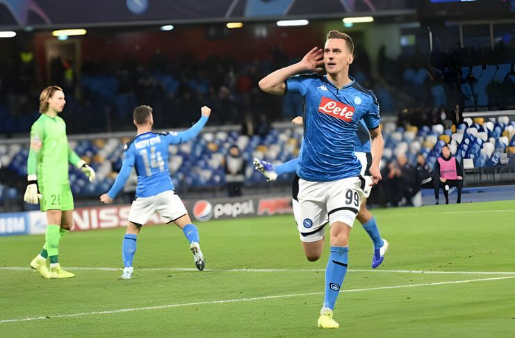 Hat-trick pertama Arkadiusz Milik bersama klub Italia dibuat saat Napoli melumat KRC Genk.