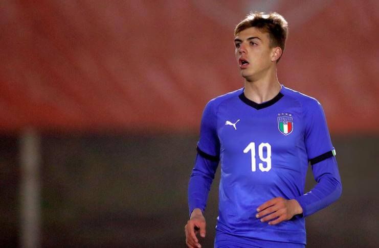 Daniel Maldini saat membela timnas U-18 Italia.