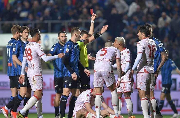 Nikola Milenkovic dikartu merah pada leg II semifinal Coppa Italia.