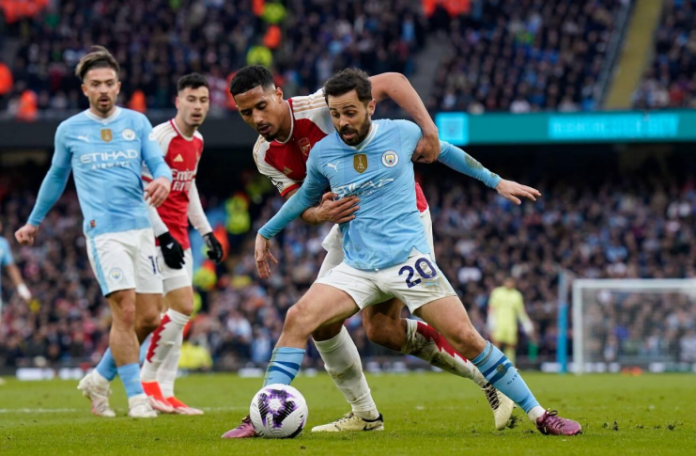 Pep Guardiola - Manchester City vs Arsenal - Alamy