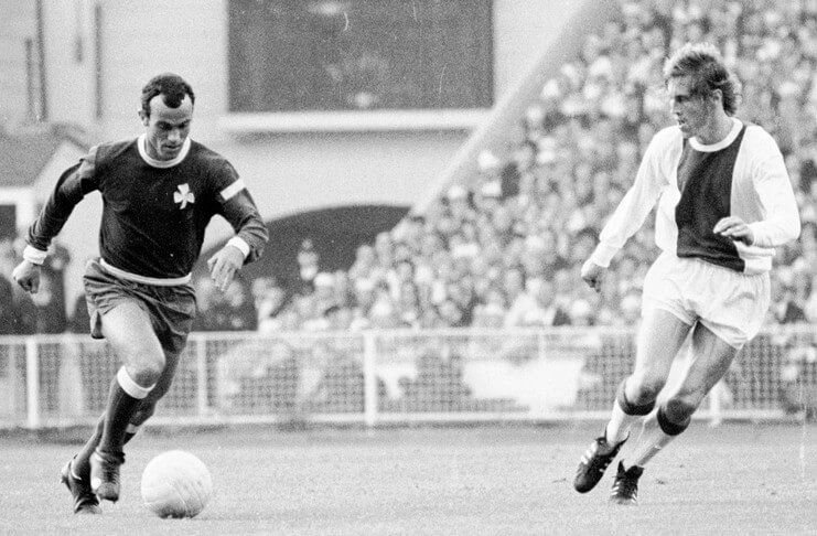 Mimis Domazos saat Panathinaikos kalah 0-2 dari Ajax pada 1971.