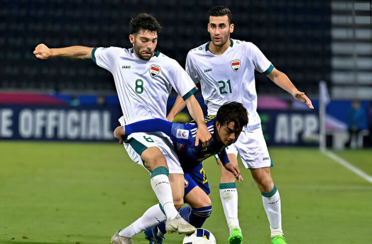 Timnas U-23 Irak mengalami kesulitan saat melawan Jepang.