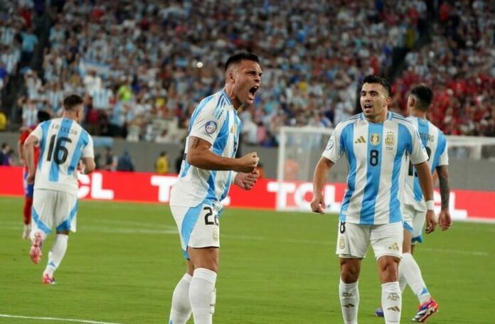 Lautaro Martinez jadi pahlawan kemenangan Argentina atas Cile.
